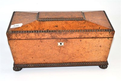 Lot 338 - A 19th century brown oak tea caddy, 34cm wide