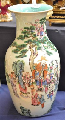 Lot 345 - Chinese famille rose decorated baluster vase (a.f.), 44cm high