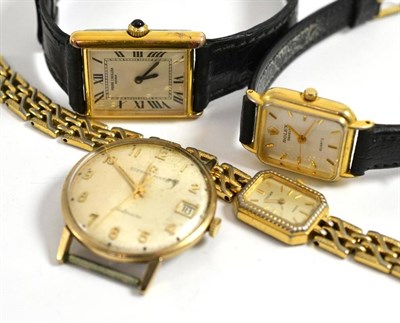 Lot 403 - A 9ct gold gentleman's automatic centre seconds calendar wristwatch, signed Eterna Matic, 1965,...