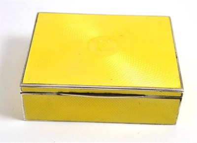 Lot 406 - A silver and enamel cigarette box