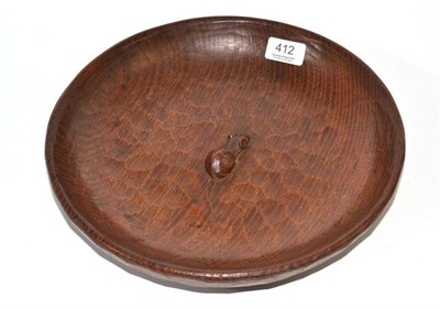 Lot 412 - Oak adzed fruit bowl with 'Mouseman' signature, 30cm diameter