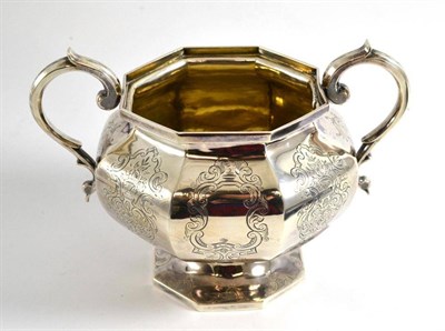 Lot 417 - An early Victorian silver sugar basin chased with strapwork, London 1844, maker's mark C.L