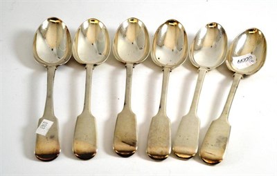 Lot 434 - # Five William IV Fiddle pattern tablespoons, by William Eaton, London 1835 and a similar...