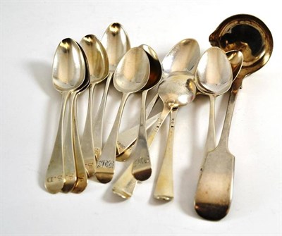 Lot 439 - A set of six George III silver teaspoons, London circa 1770; and a set of six George III silver...