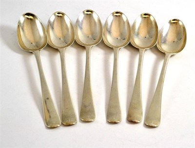 Lot 449 - Set of six George III silver dessert spoons, London 1775