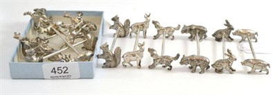 Lot 452 - Set of twelve plated WMF Animal knife rests, 8.5cm wide