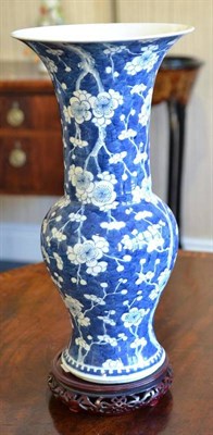 Lot 470 - A 19th century Chinese baluster shaped vase and stand, 47cm high