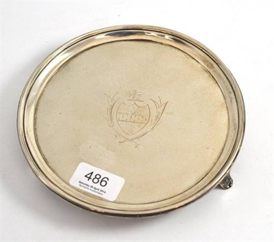 Lot 486 - George II silver waiter, 18cm diameter