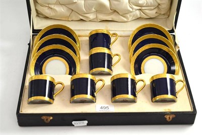 Lot 495 - Cased set of Limoges coffee cans and saucers