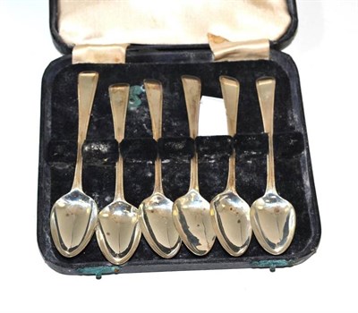 Lot 558 - Set of six William IV silver teaspoons, London 1842, cased