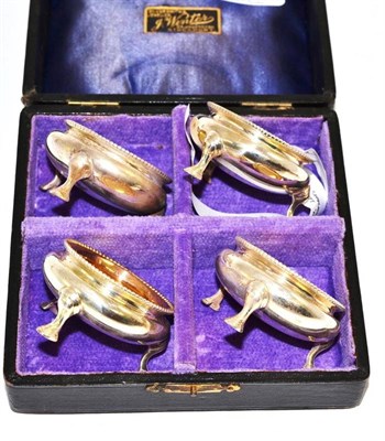 Lot 563 - A cased set of four Victorian cauldron salts by The Barnards, London 1876