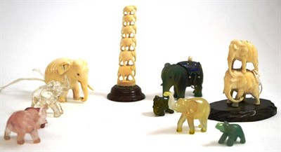 Lot 639 - A Japanese carved ivory okimono, Meiji period (1868-1912) as an elephant standing on the back...