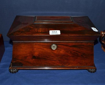 Lot 654 - A 19th century rosewood sarcophagus form tea caddy, 35cm wide