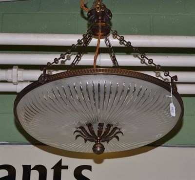 Lot 665 - Cut and frosted glass light fitting