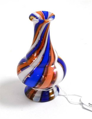 Lot 712 - A St. Louis small glass vase, circa 1848, decorated with coloured spiral tapes, 8cm, with...