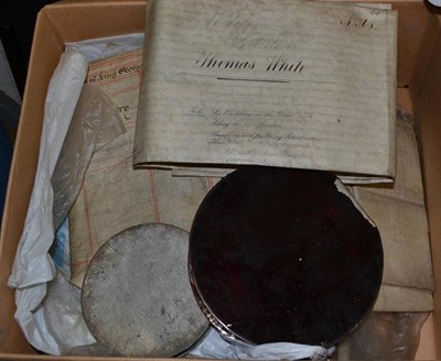 Lot 717 - A quantity of 17th and 18th century indentures, with large Royal and other wax seals in...