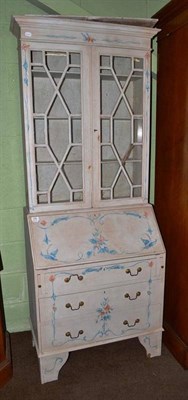 Lot 745 - Painted bureau bookcase