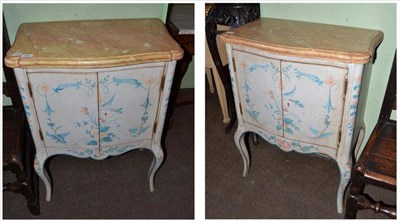 Lot 746 - Pair of painted bedside cabinets