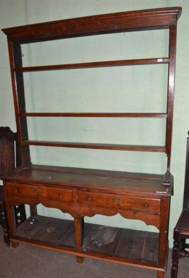 Lot 756 - Oak dresser and plate rack