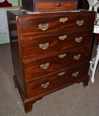 Lot 768 - George III mahogany straight fronted four drawer chest (adapted)