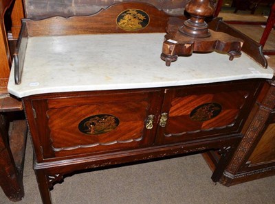 Lot 774 - Early 20th century marble topped and lacquered washstand