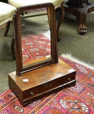 Lot 784 - Late George III mahogany toilet mirror and a pair of Victorian carved rosewood dining chairs