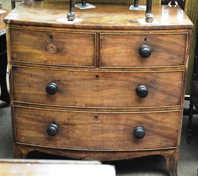 Lot 786 - ^ A 19th century mahogany bow fronted four drawer chest