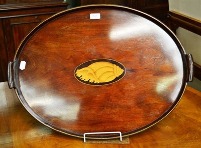 Lot 804 - Brass bound Georgian mahogany tray