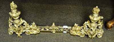 Lot 806 - Gilt brass fire curb