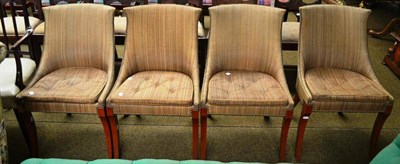 Lot 823 - Set of four chairs in brown with horsehair squabs