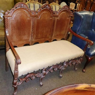 Lot 837 - Victorian oak hall seat