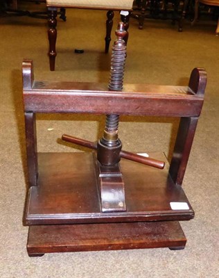 Lot 851 - An 18th century mahogany book press stamped Williams, Brewer Street