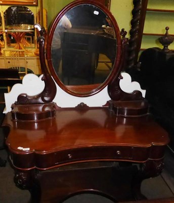 Lot 870 - Victorian mahogany Duchess style dressing table and matching marble top washstand