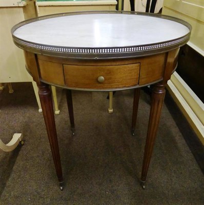 Lot 873 - A French circular, galleried marble top occasional table