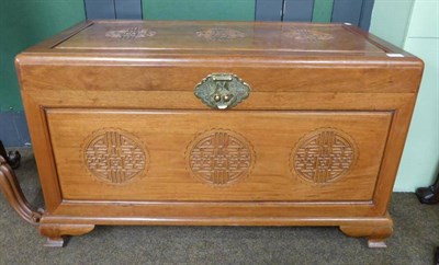 Lot 892 - Chinese camphor wood chest on stand, stand is 126cm wide