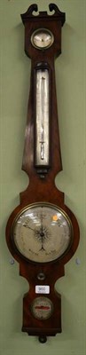 Lot 900 - ^ A mahogany wheel barometer, signed Davis, optician, Cheltenham, circa 1840, hygrometer,...