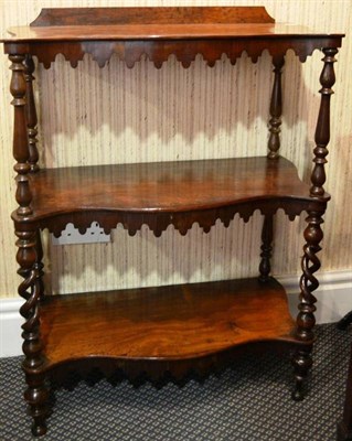 Lot 943 - Victorian rosewood three tier whatnot