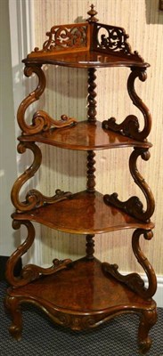 Lot 952 - A Victorian walnut whatnot