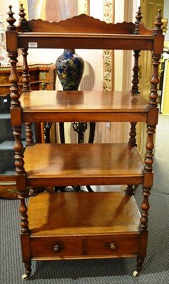 Lot 954 - Victorian mahogany four tier whatnot