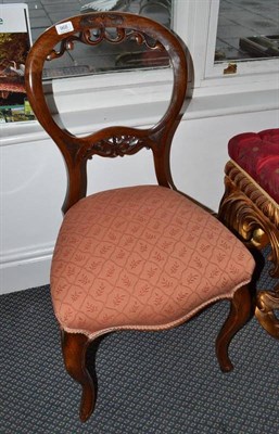 Lot 968 - Four Victorian balloon back dining chairs