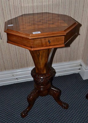 Lot 978 - A Victorian walnut sewing table with chest top