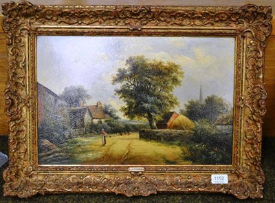 Lot 1152 - Joseph Thors (fl.1843-898) A pastoral scene with figures and chickens, signed, oil on board, 29.5cm