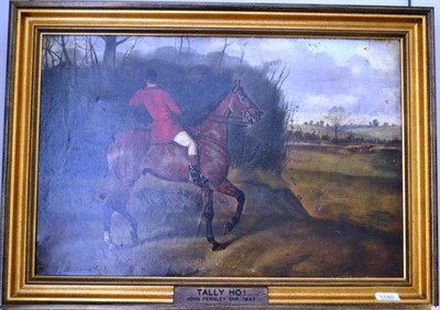 Lot 1180 - After John Ferneley (1815-1862) ";Tally Ho!"; A huntsman on the scent of a fox, oil on canvas,...