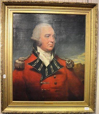 Lot 1196 - Sir William Beechey (1753-1839) Portrait of an Officer in uniform, three quarter length oil on...