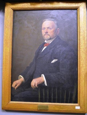 Lot 1218 - John McGhie (1867-1952) Portrait of Robert Lambie Esq, seated three-quarter length, signed, oil...