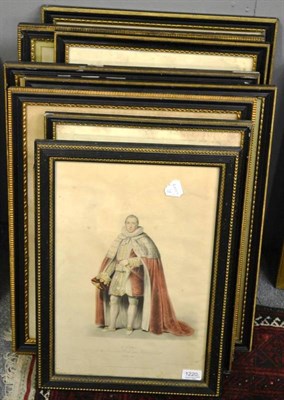 Lot 1220 - Meyer after Stepbanoff, Twelve lithographs depicting aristocratic and noble figures, 45cm by...