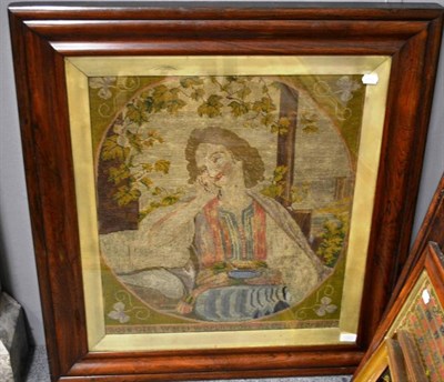 Lot 1223 - Rosewood framed tapestry