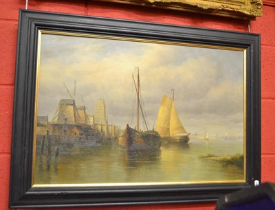 Lot 1229 - James Hardy (20th century) Shipping scene, signed, oil on board, 49.5cm by 73cm Provenance:...