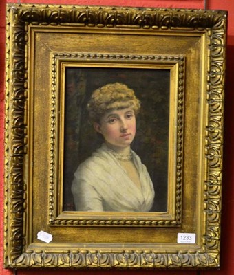 Lot 1233 - British/American School (Late 19th century) A head and shoulders portrait of an elegant lady...