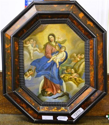 Lot 1270 - Italian School in the 17th century style (19th century) Madonna and Child, oil on metal, in a...